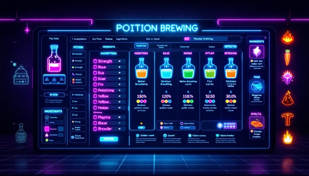 minecraft potions chart